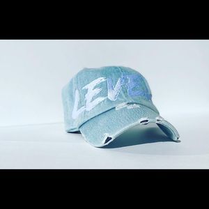 LEVELS BY PMF JEAN HAT WITH WHITE EMBROIDERY